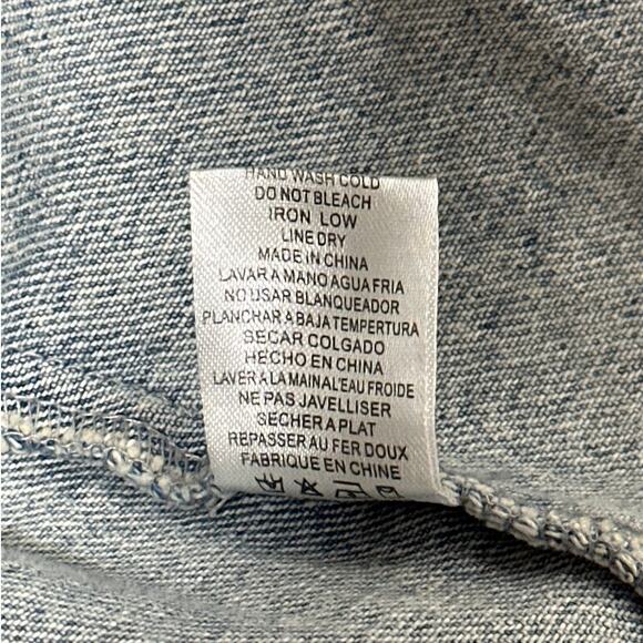 Whiteroom + Cactus Denim Long Sleeve Full Zip Mini Dress Light Wash Blue Size M - Picture 15 of 16